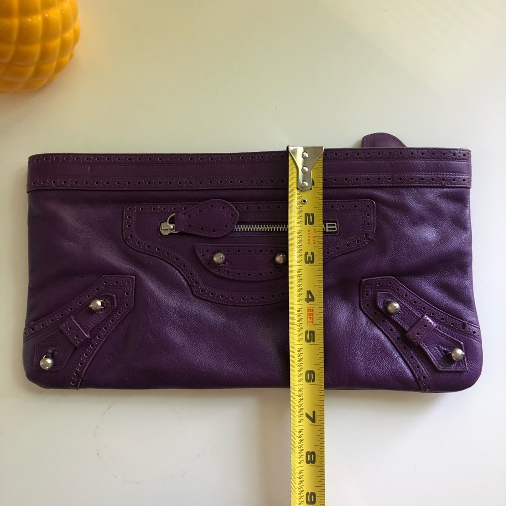 Balenciaga Purple Leather Clutch - Picture 14 of 14